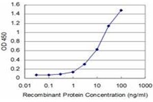 Detection limit for recombinant GST tagged DUB3 is approximately 0. (USP17L2 antibody  (AA 431-530))