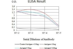 Black line: Control Antigen (100 ng),Purple line: Antigen (10 ng), Blue line: Antigen (50 ng), Red line:Antigen (100 ng) (Plexin C1 antibody  (AA 35-234))