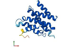 AlphaFold protein structure predicition of Human Recombinant RRN3P1 Protein, UniprotID Q2M238