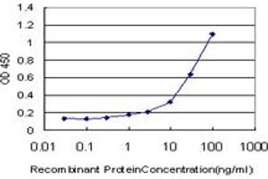 Detection limit for recombinant GST tagged PGGT1B is approximately 1ng/ml as a capture antibody. (PGGT1B antibody  (AA 1-105))