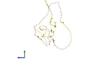 AlphaFold protein structure predicition of Human Recombinant PRR32 Protein, UniprotID B1ATL7 (PRR32 Protein (AA 1-298) (His tag))