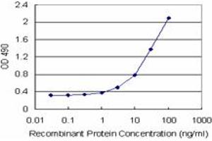 Sandwich ELISA detection sensitivity ranging from 1 ng/mL to 100 ng/mL. (GSTO1 (Human) Matched Antibody Pair)