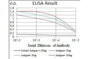 Black line: Control Antigen (100 ng), Purple line: Antigen(10 ng), Blue line: Antigen (50 ng), Red line: Antigen (100 ng), (CD166 antibody  (AA 48-216))