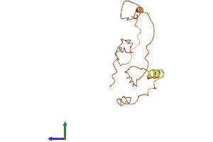 AlphaFold protein structure predicition of Human Recombinant COLCA1 Protein, UniprotID Q6ZS62 (COLCA1 Protein (AA 1-124) (His tag))