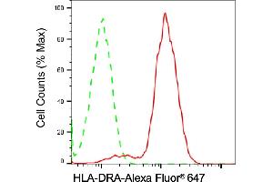 Flow cytometric analysis of HLA-DRA expression in Raji cells using HLA-DRA antibody (ABIN7798986), 1:2,000). (Recombinant HLA-DRA antibody)