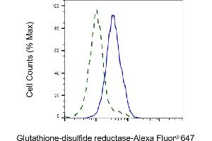 Validation of Glutathione-disulfide reductase knockdown using flow cytometry. (Recombinant Glutathione Reductase antibody)