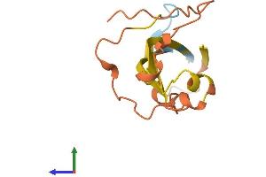 AlphaFold protein structure predicition of Human Recombinant LINC01561 Protein, UniprotID Q8N1V8 (C10ORF85 Protein (AA 1-128) (His tag))