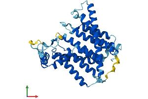 AlphaFold protein structure predicition of Mouse Recombinant Sgpp2 Protein, UniprotID Q810K3