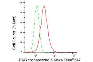 Flow cytometric analysis of BAG cochaperone 3 expression in HepG2 cells using BAG cochaperone 3 antibody (ABIN7800911), 1:2,000).