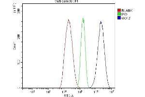 Flow Cytometry analysis of HepG2 cells using anti-FABP-1/GOT2 antibody (ABIN7601426). (GOT2 antibody  (AA 35-430))