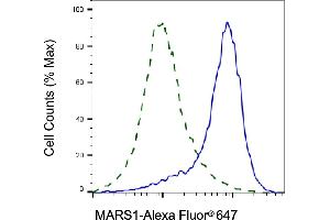 Validation of MARS1 knockdown using flow cytometry. (Recombinant Methionine--tRNA Ligase, Cytoplasmic antibody)