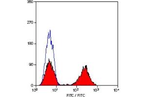 Staining of human peripheral blood lymphocytes with MOUSE ANTI HUMAN CD5 (CD5 antibody)