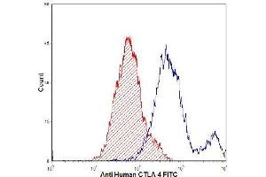 Flow Cytometry (FACS) image for anti-Cytotoxic T-Lymphocyte-Associated Protein 4 (CTLA4) antibody (FITC) (ABIN951193)