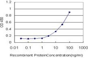 Detection limit for recombinant GST tagged CHEK1 is approximately 1ng/ml as a capture antibody. (CHEK1 antibody  (AA 361-476))