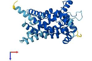 AlphaFold protein structure predicition of Mouse Recombinant Slc25a21 Protein, UniprotID Q8BZ09 (SLC25A21 Protein (AA 1-298) (His tag))