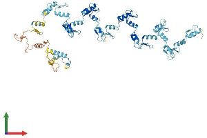 AlphaFold protein structure predicition of Human Recombinant ZNF595 Protein, UniprotID Q8IYB9
