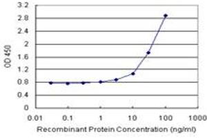 Sandwich ELISA detection sensitivity ranging from 1 ng/mL to 100 ng/mL. (ANXA5 (Human) Matched Antibody Pair)