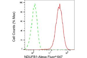 Flow cytometric analysis of NDUFB1 expression in HepG2 cells using NDUFB1 antibody (ABIN7799545), 1:1,000).