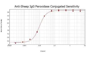 ELISA results of purified Rabbit anti-Sheep IgG Antibody Peroxidase Conjugated tested against purified Sheep IgG. (Rabbit anti-Sheep IgG (Heavy & Light Chain) Antibody (HRP))