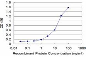 Detection limit for recombinant GST tagged FTL is approximately 1ng/ml as a capture antibody. (FTL antibody)