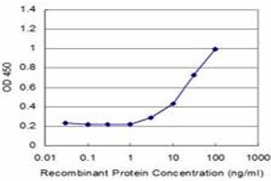 Detection limit for recombinant GST tagged ZNF70 is approximately 3ng/ml as a capture antibody. (ZNF70 antibody  (AA 1-446))