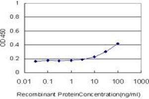 Detection limit for recombinant GST tagged VPS18 is approximately 3ng/ml as a capture antibody. (VPS18 antibody  (AA 3-100))