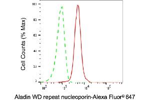 Flow cytometric analysis of Aladin WD repeat nucleoporin expression in HAP-1 cells using Aladin WD repeat nucleoporin antibody (ABIN7797447), 1:1,000). (Adracalin antibody)