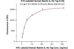 ELISA image for Poliovirus Receptor-Related 4 (PVRL4) (AA 32-349) (Active) protein (His tag,FITC) (ABIN6973169)