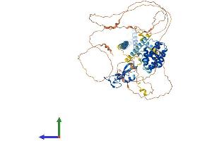 AlphaFold protein structure predicition of Human Recombinant HGS Protein, UniprotID O14964 (HGS Protein (AA 1-777) (His tag))