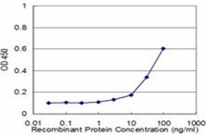 Detection limit for recombinant GST tagged TRIM23 is approximately 3ng/ml as a capture antibody. (TRIM23 antibody  (AA 1-110))