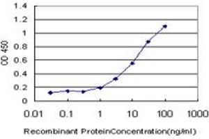 Detection limit for recombinant GST tagged PAX8 is approximately 1ng/ml as a capture antibody. (PAX8 antibody  (AA 300-377))