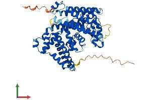 AlphaFold protein structure predicition of Human Recombinant MBOAT1 Protein, UniprotID Q6ZNC8