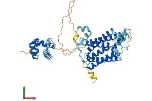 AlphaFold protein structure predicition of Human Recombinant SAMD8 Protein, UniprotID Q96LT4 (SAMD8 Protein (AA 1-415) (His tag))