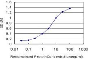 Detection limit for recombinant GST tagged IFI35 is approximately 0. (IFI35 antibody  (AA 189-288))