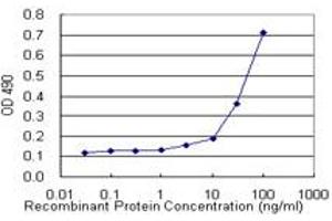 Sandwich ELISA detection sensitivity ranging from 3 ng/mL to 100 ng/mL. (IL13 (Human) Matched Antibody Pair)