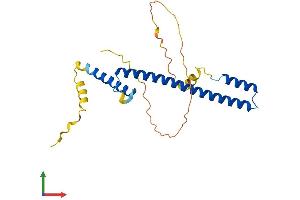 AlphaFold protein structure predicition of Mouse Recombinant Hes6 Protein, UniprotID Q9JHE6