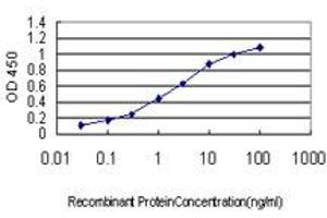 Detection limit for recombinant GST tagged CDX4 is approximately 0. (CDX4 antibody  (AA 71-170))