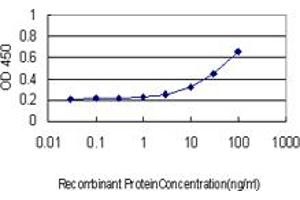 Detection limit for recombinant GST tagged CIAPIN1 is approximately 1ng/ml as a capture antibody. (CIAPIN1 antibody  (AA 266-367))