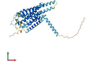 AlphaFold protein structure predicition of Mouse Recombinant Gpbar1 Protein, UniprotID Q80SS6 (GPBAR1 Protein (AA 1-329) (His tag))