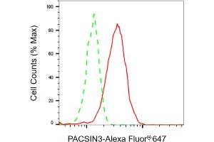 Flow cytometric analysis of PACSIN3 expression in HepG2 cells using PACSIN3 antibody ( (ABIN7799981), 1:2,000).