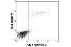 Flow Cytometry (FACS) image for anti-CD79b Molecule, Immunoglobulin-Associated beta (CD79B) antibody (PerCP-Cy5.5) (ABIN2660410) (CD79b antibody  (PerCP-Cy5.5))