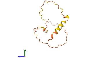 AlphaFold protein structure predicition of Human Recombinant LINC01554 Protein, UniprotID Q52M75 (C5ORF27 Protein (AA 1-96) (His tag))