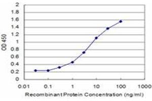 Detection limit for recombinant GST tagged BRD3 is approximately 0. (BRD3 antibody  (AA 418-556))