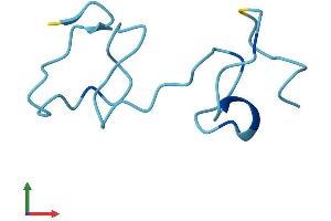 AlphaFold protein structure predicition of Mouse Recombinant Mt2 Protein, UniprotID P02798 (MT2 Protein (AA 1-61) (Fc Tag))