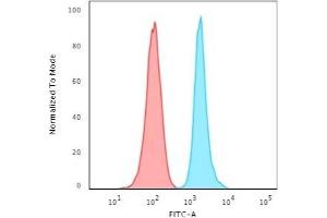 Flow Cytometric Analysis of HeLa cells using Ki67 Mouse Monoclonal Antibody (MKI67/2465). (Ki-67 antibody  (AA 2293-2478))