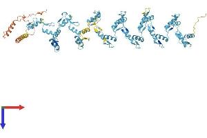 AlphaFold protein structure predicition of Human Recombinant ZNF107 Protein, UniprotID Q9UII5 (ZNF107 Protein (AA 1-783) (His tag))