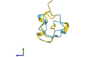 AlphaFold protein structure predicition of Human Recombinant MT1DP Protein, UniprotID A1L3X4 (MT1DP Protein (AA 1-49) (Fc Tag))