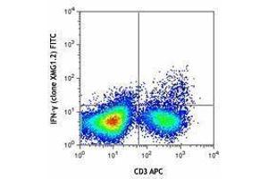 Flow Cytometry (FACS) image for anti-Interferon gamma (IFNG) antibody (FITC) (ABIN2662056) (Interferon gamma antibody  (FITC))