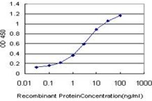 Detection limit for recombinant GST tagged PPARBP is approximately 0. (MED1 antibody  (AA 1391-1490))