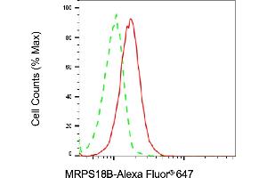 Flow cytometric analysis of MRPS18B expression in HT- cells using MRPS18B antibody (ABIN7799433), 1:2,000). (Recombinant MRPS18B antibody)
